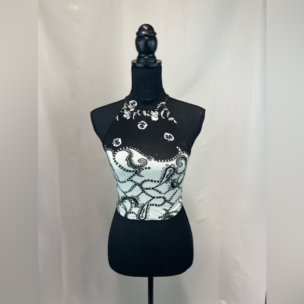 Stylish Black and White Crop Top